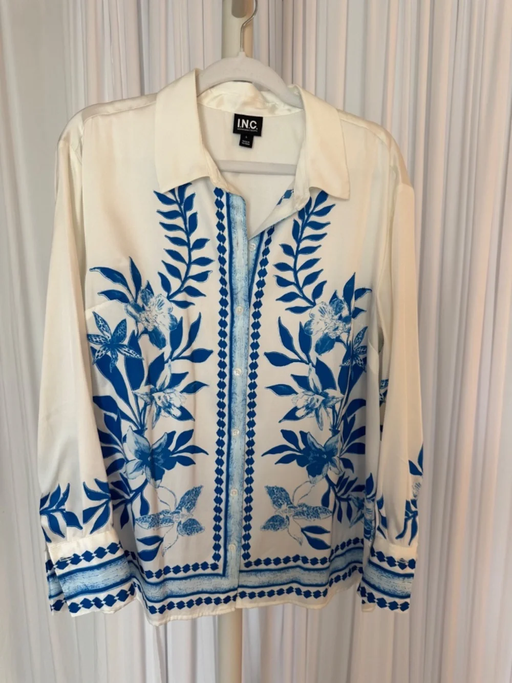 I.N.C. International Matching Blue White Floral 2-Piece set Size L NWOT/NWT